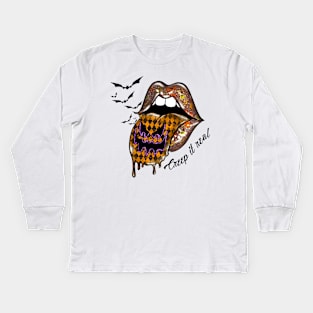 Creep It Real vampire lips Kids Long Sleeve T-Shirt